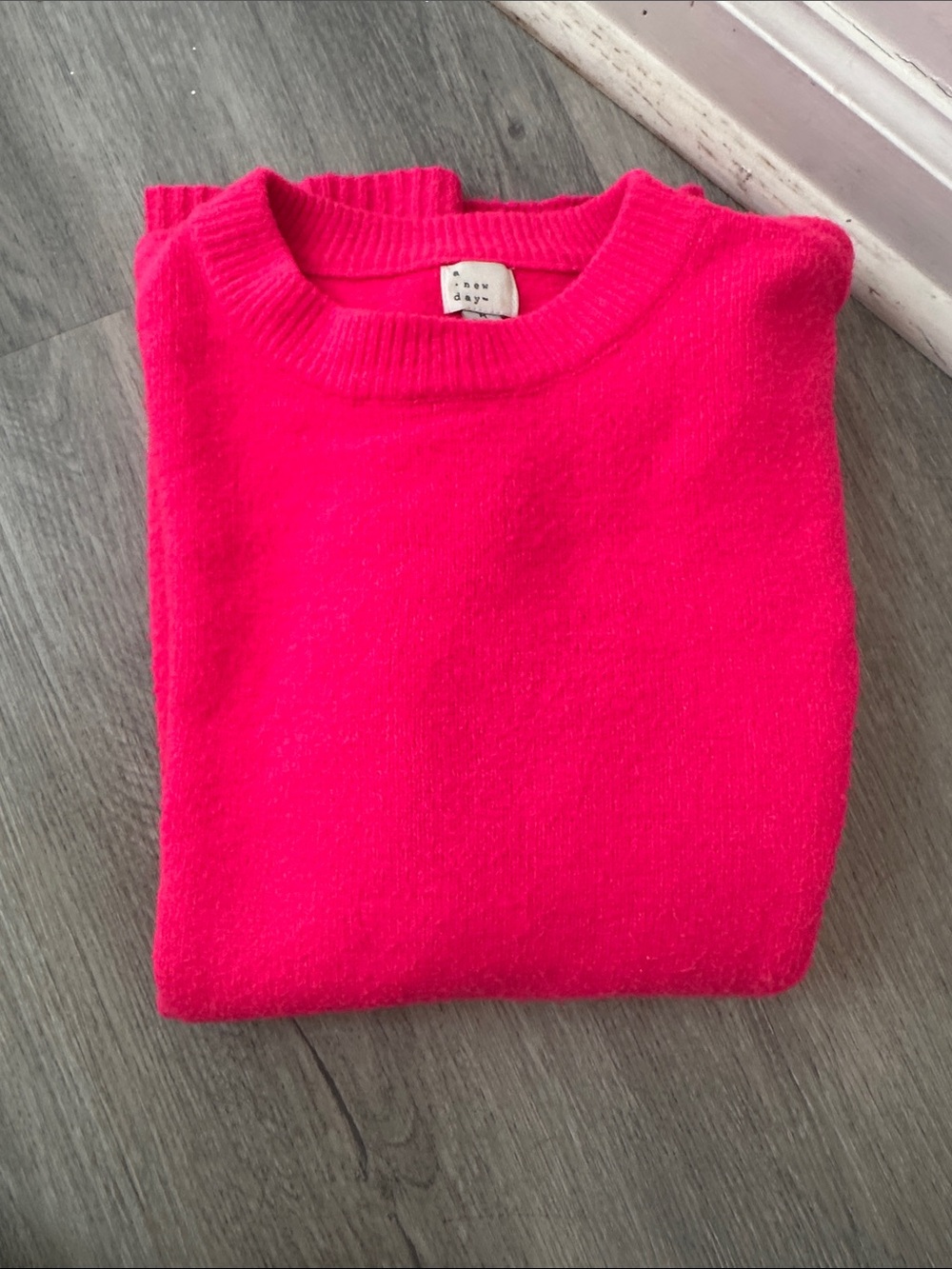 a new day Bright Hot Pink Crewneck Sweater